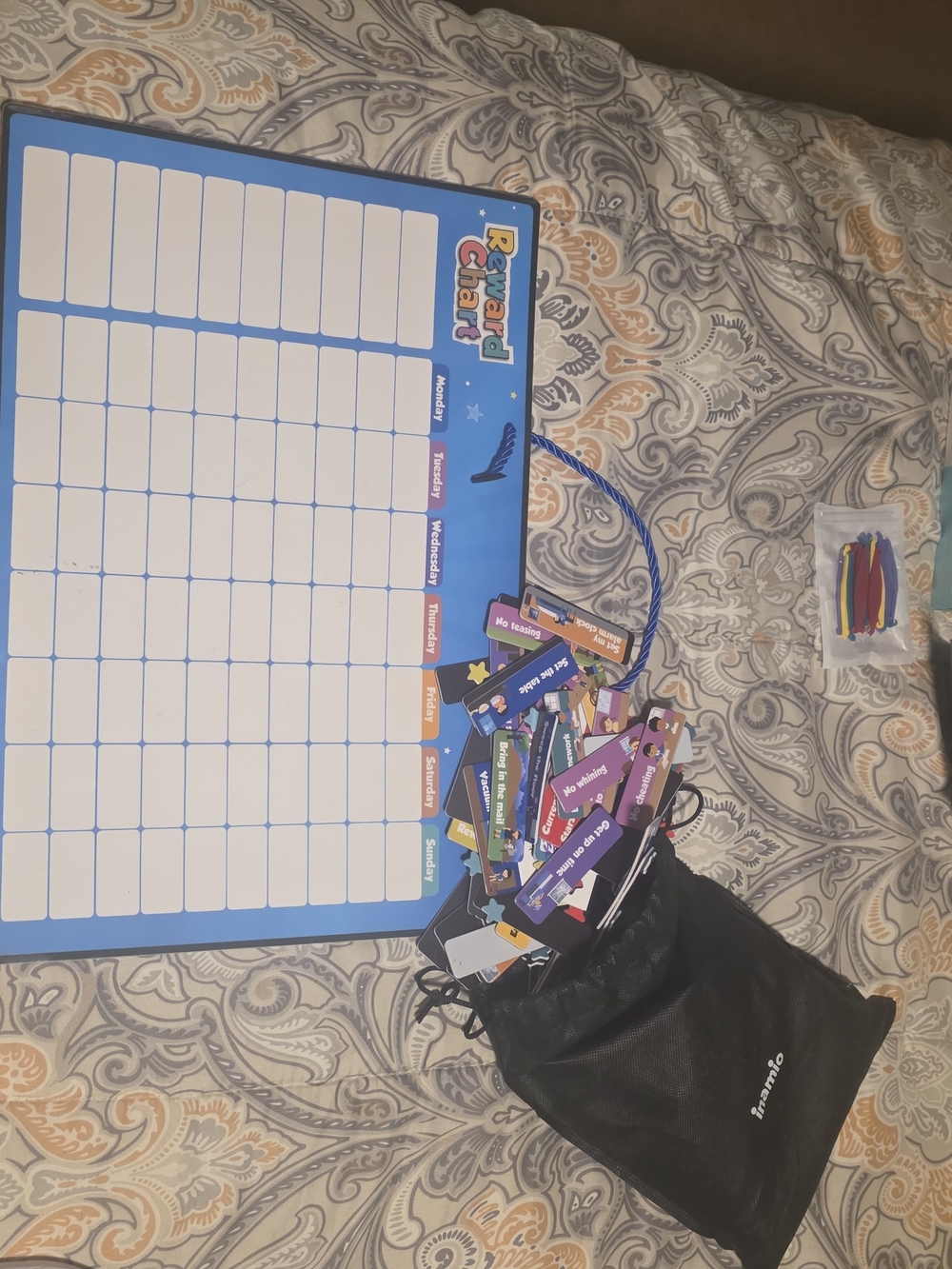 Blue Reward Chart for Kids - Magnetic Behavior Tracker